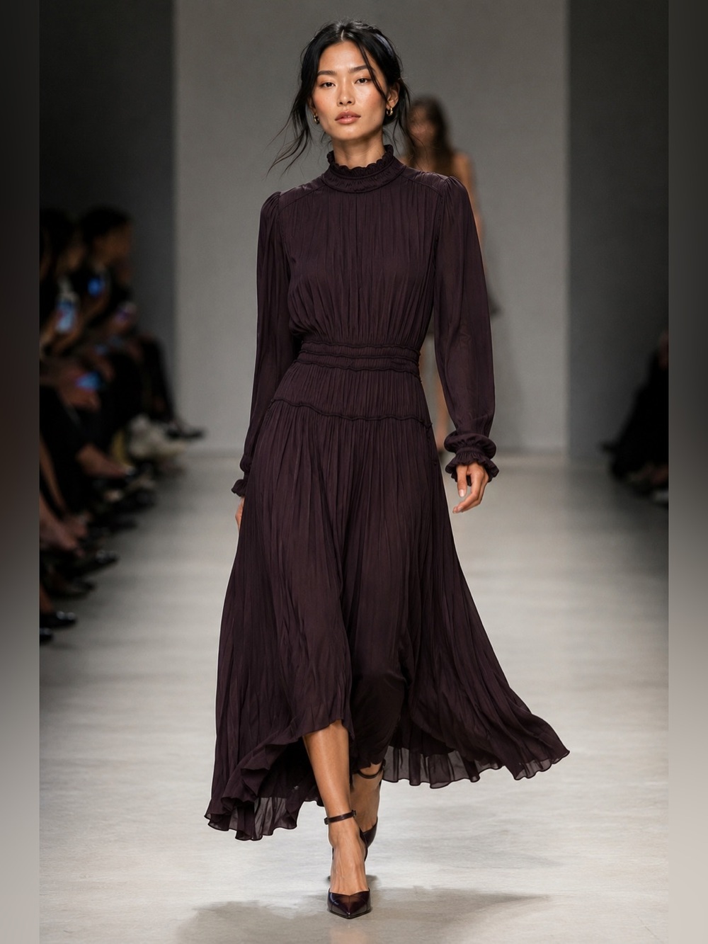 H&M Long Sleeve Plum Purple Dress size small. NWOT. Perfect for events!